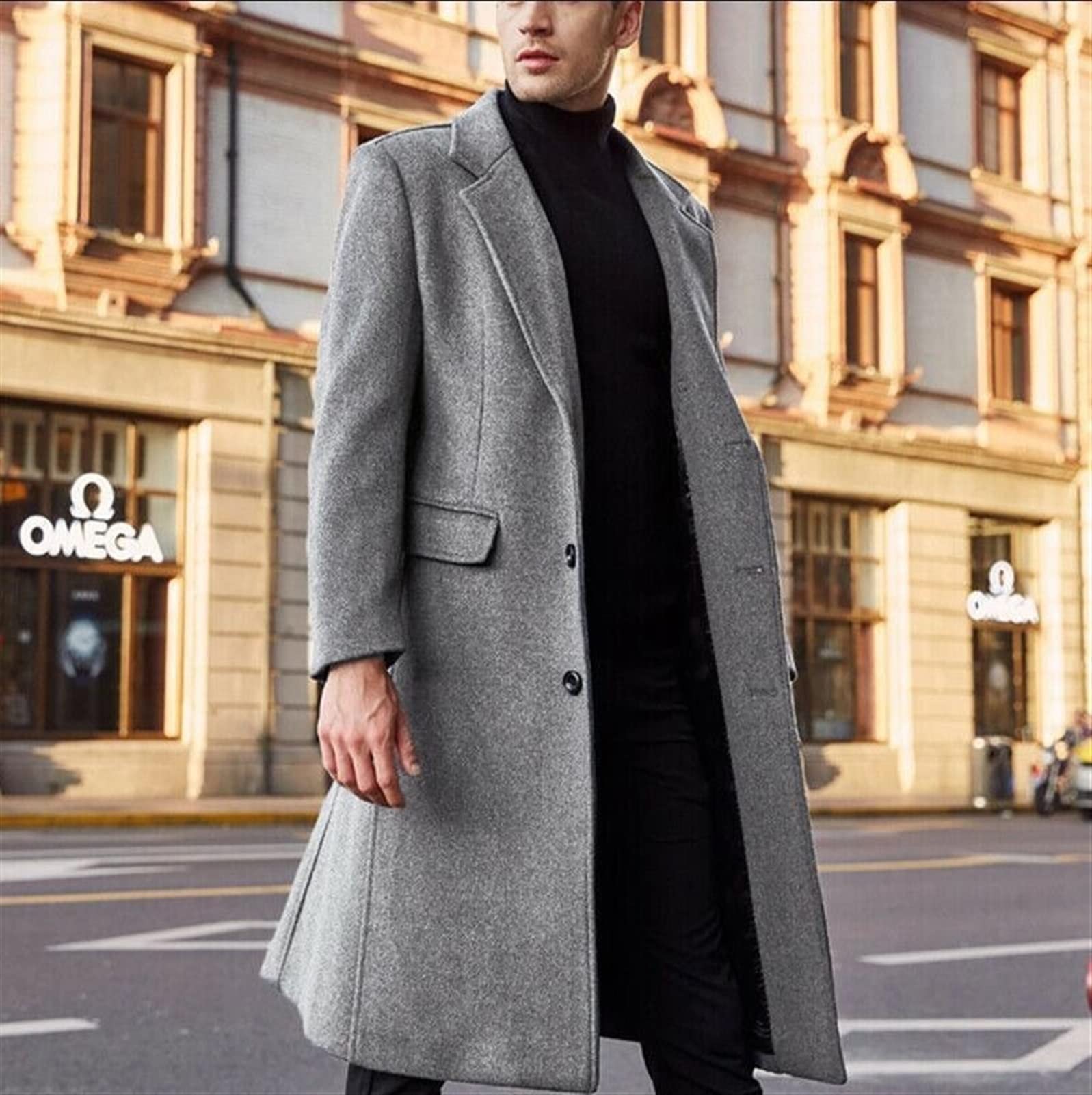 Amazon.com: EMEPE Autumn and Winter Piece Trench Coat for Men